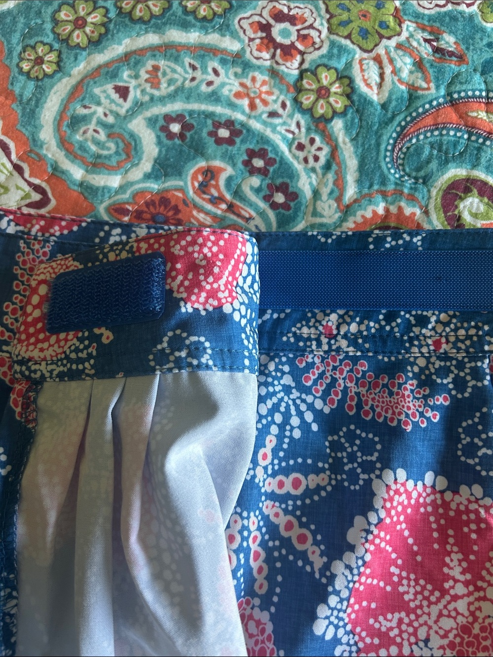Ripskirt Hawaii Blue Midi Pencil Skirt with Coral Floral Print - Picture 7 of 7
